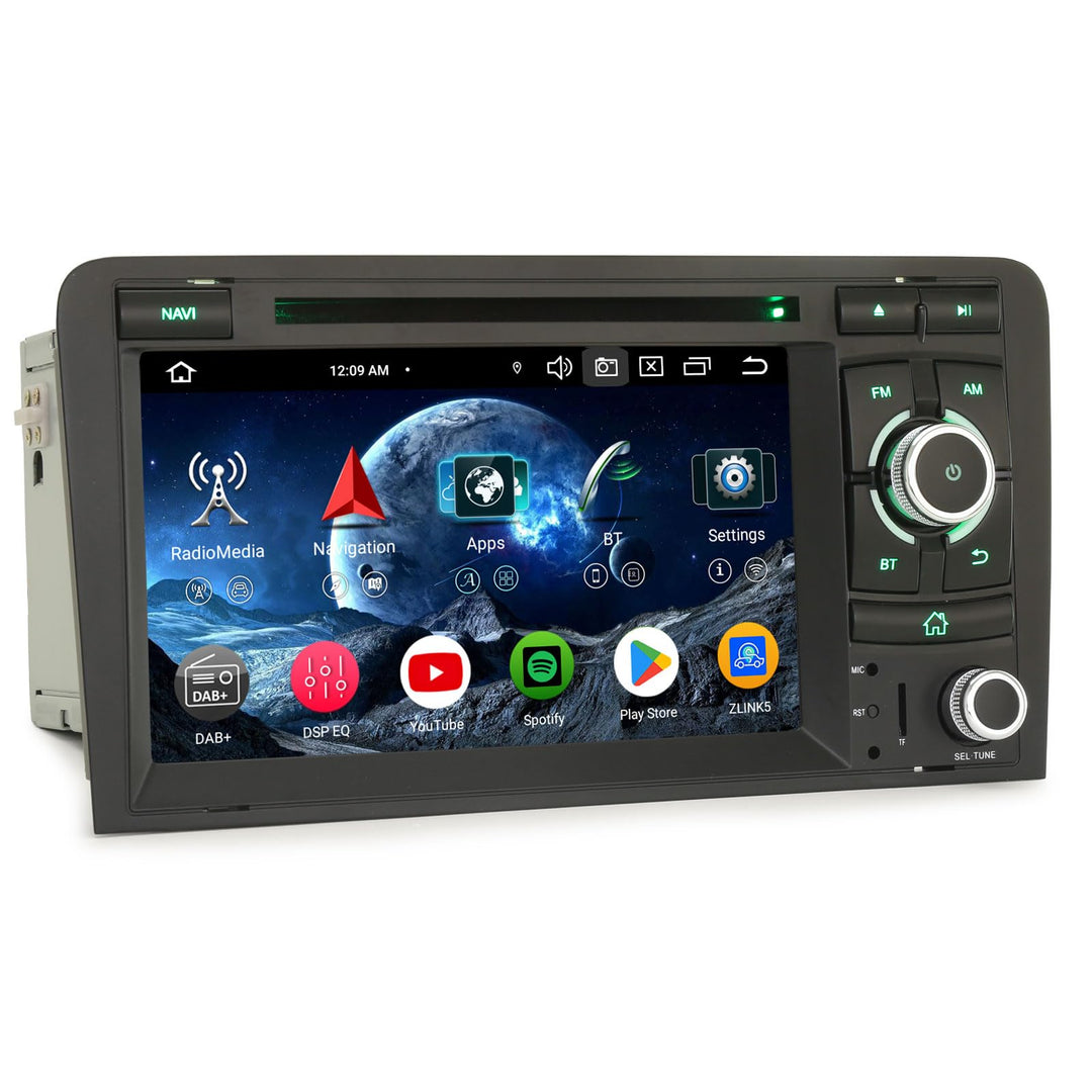 Erisin 7 Zoll 8-Kern 4GB+64GB Android 14 Autoradio Bluetooth mit CD Player Für Audi A3 (2003-2011) S
