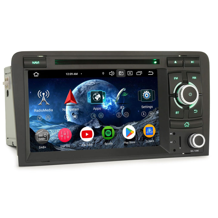 Erisin 7 Zoll 8-Kern 4GB+64GB Android 14 Autoradio Bluetooth mit CD Player Für Audi A3 (2003-2011) S
