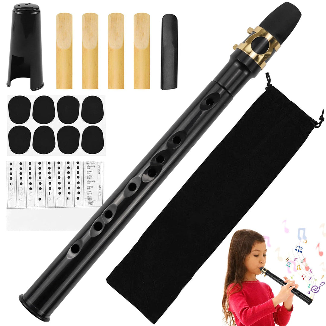 Mini Saxophon Spielbar Tragbares Instrumente Taschensaxophon Schwarz Pocket Saxophone Kit mit Saxoph
