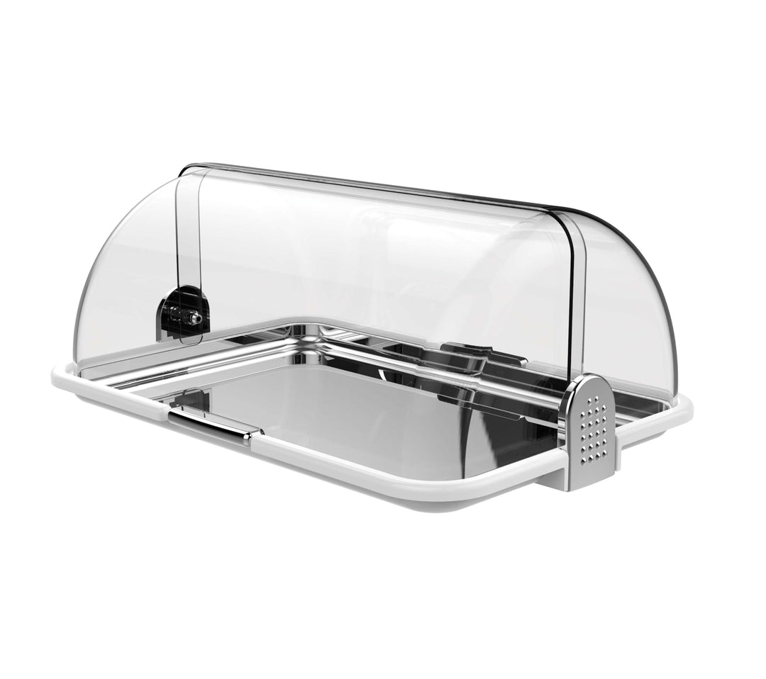BIESSE CASA Classica Mehrzweck-Brotkasten, Kunststoff, Silberfarben/Weiss, 1 cm 46.5 x 31.5 x 19.5 c