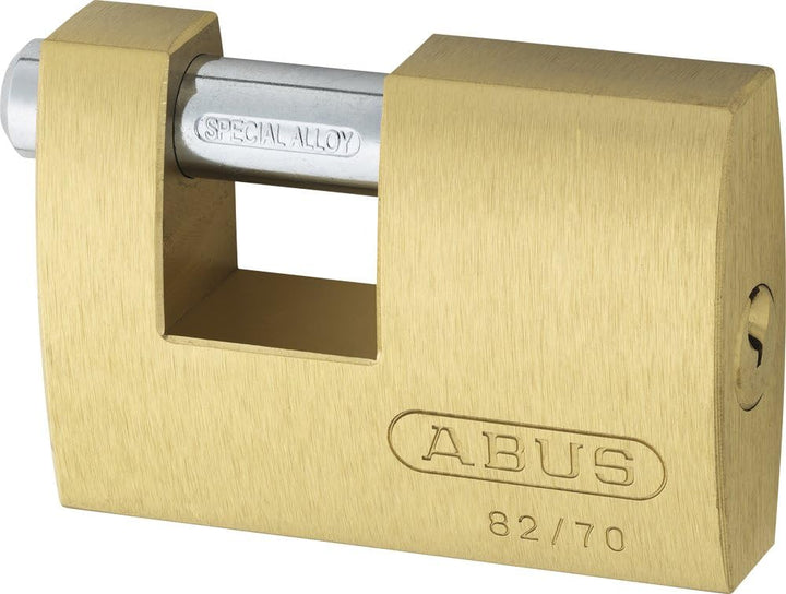 ABUS Messing-Vorhängeschloss 82/70 gl.-8512 - gleichschliessend - Monoblock-Hangschloss für Rollgitt