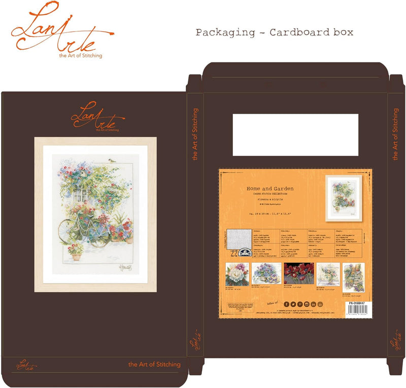 Lanarte Zählmusterpackung Fassade mit Blumen Zählstoff Kreuzstichpackung, Baumwolle, Mehrfarbig, 29
