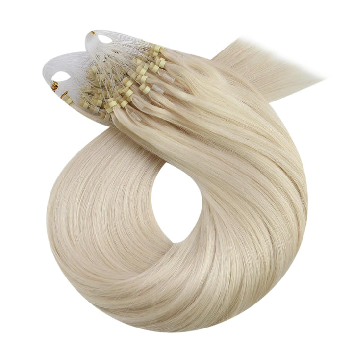 Moresoo Microring Extensions Echthaar Remy Blond Cold Fusion Haarextension Echthaar Microring Loop P