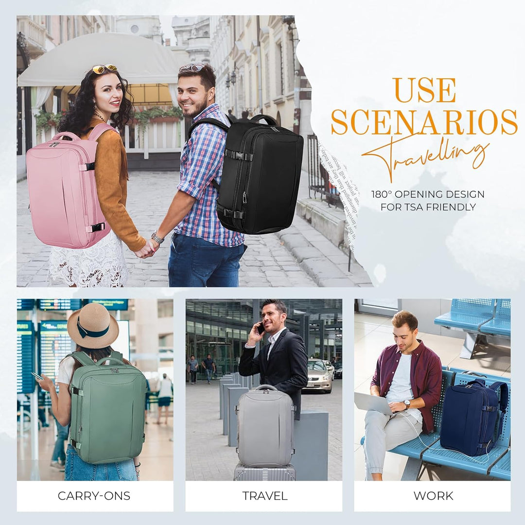 VMIKIV Handgepäck Rucksack für Easyjet 45x36x20 Reiserucksack Handgepäck Flugzeug Laptop Rucksack Da