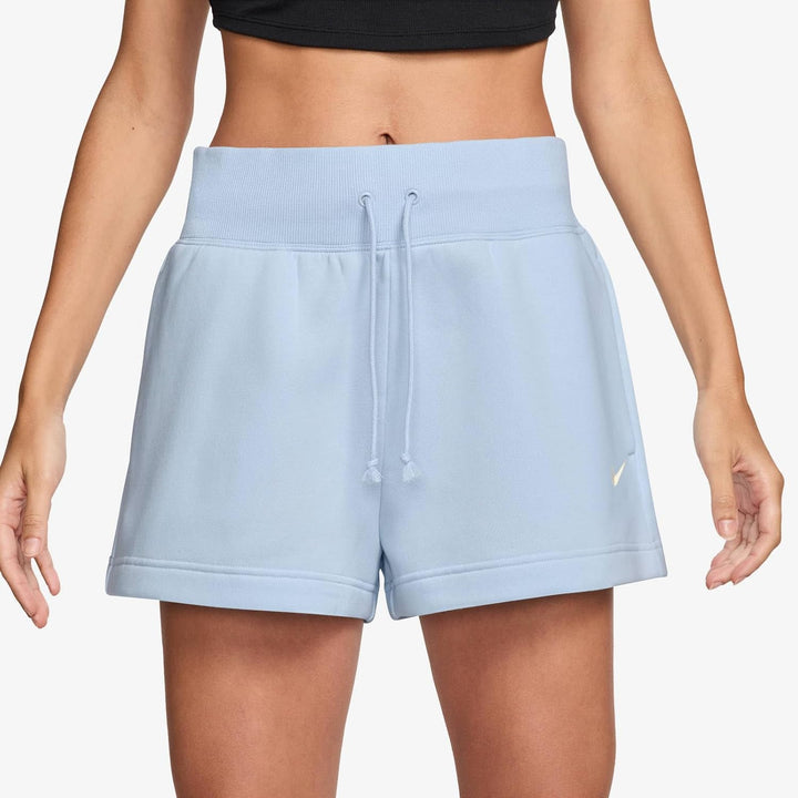 Nike Sportswear Phoenix Fleece Damen-Shorts mit hohem Bund, FD1409 M Blue Tint/Sail, M Blue Tint/Sai