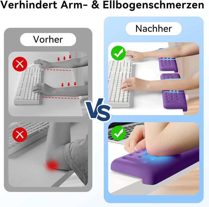 L-förmige Armauflage für Schreibtischkante, 2er Set Memory-Schaum Handgelenkauflage & Ellbogenauflag