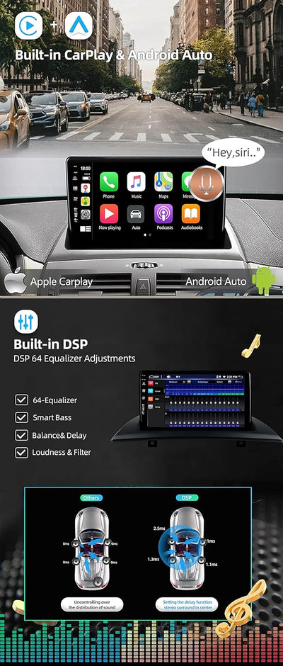 YUNTX [4GB+64GB] Android 12 Autoradio für BMW X3 E83 (2004-2012)-2 Din-[Integriertes Wireless CarPla