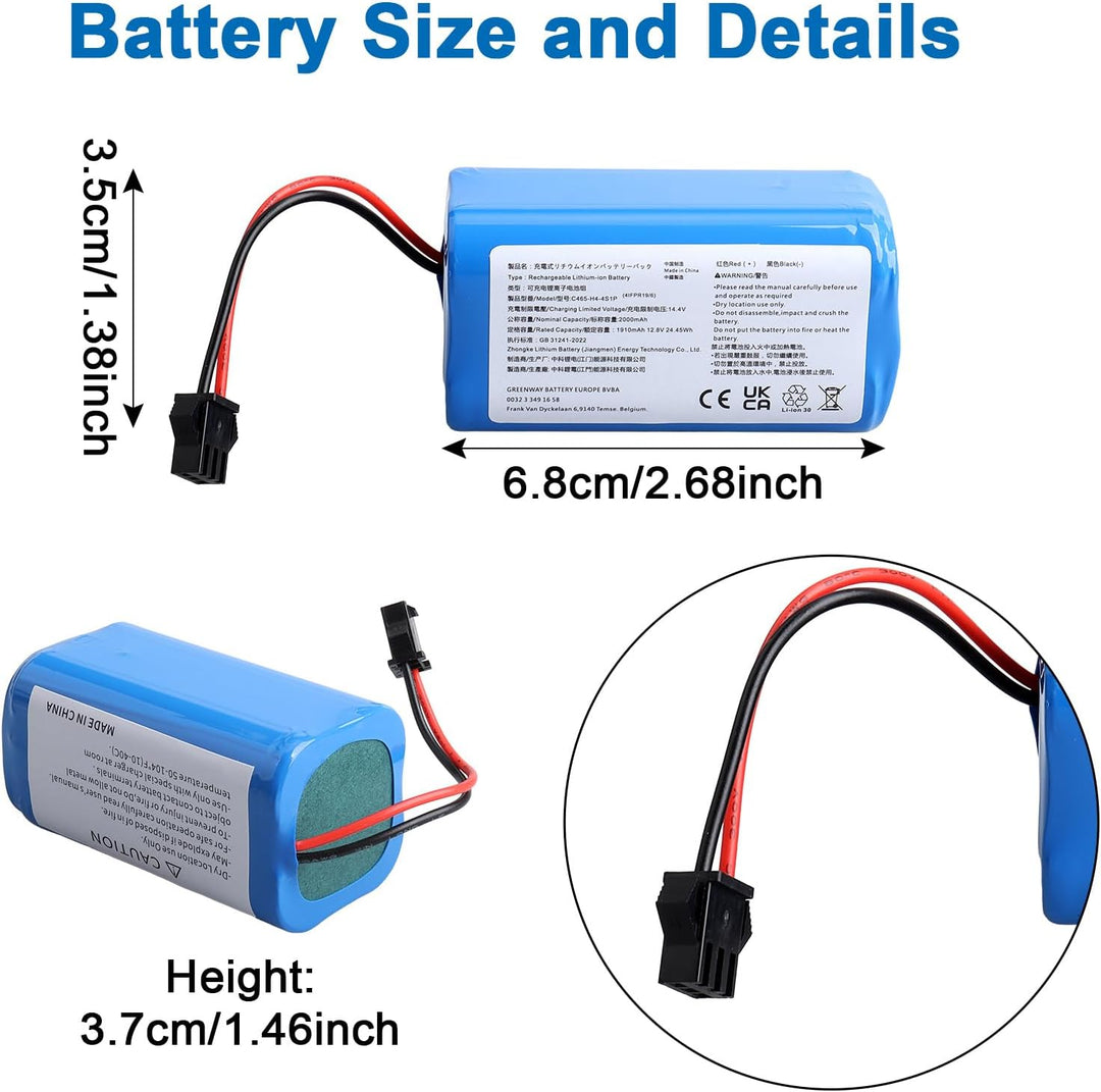 12.8V Akku für Lefant M210 M210B M210P M213 M213S Robot für Saugroboter Battery 2000mAh Staubsauger-