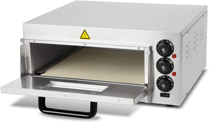 vertes Gastro Pizzaofen mit Schamottstein, Timerfunktion und Licht, Steinbackofen für Original Itali