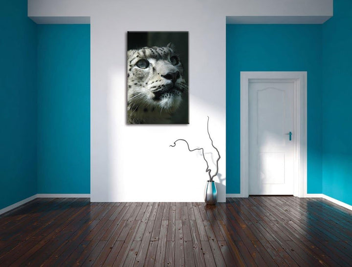 Pixxprint Leopard, Format: 100x70 auf Leinwand, XXL riesige Bilder fertig gerahmt mit Keilrahmen, Ku