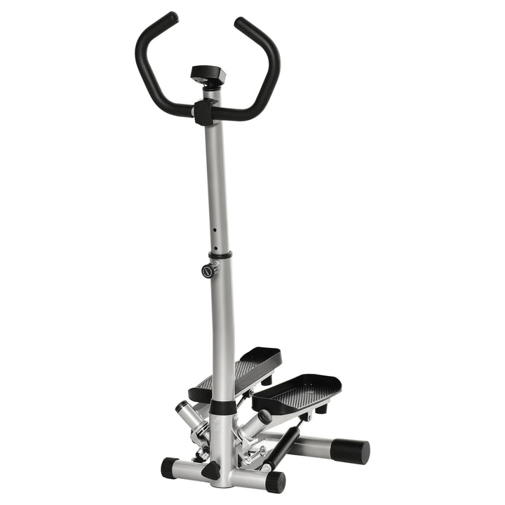 HOMCOM Stepper mit Handgriff Heimtrainer für Zuhause Kompakt Fitnessgerät für Bein- und Po-Training