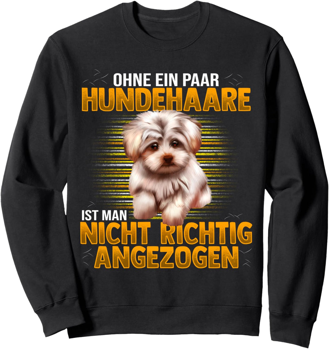 Malteser Hund Damen Herren Haustier Hunderasse Sweatshirt