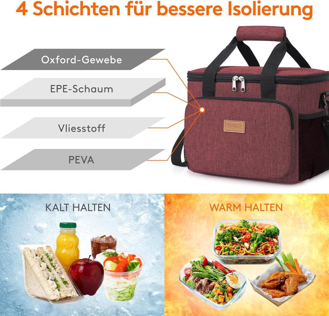 Lifewit Kleine Kühltasche, 8,5L, Isolierte Lunchtasche, Faltbare Lunch-Tasche, tragbare Brotdose für