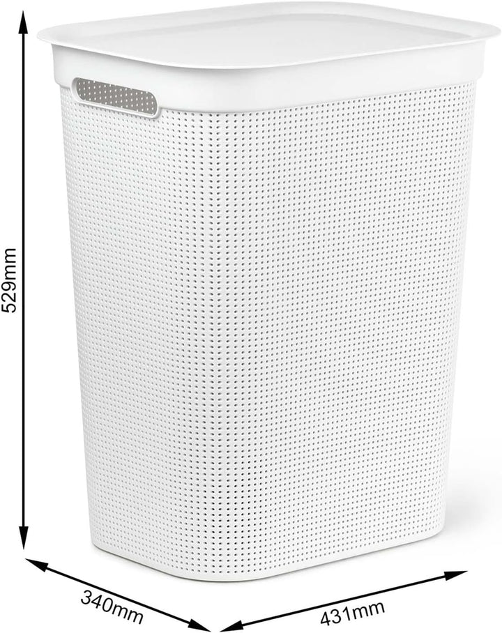 Rotho Brisen Wäscheset 2tlg. 50l, 41l, Kunststoff (PP) BPA-frei, weiss, 50l, 41l, Weiss