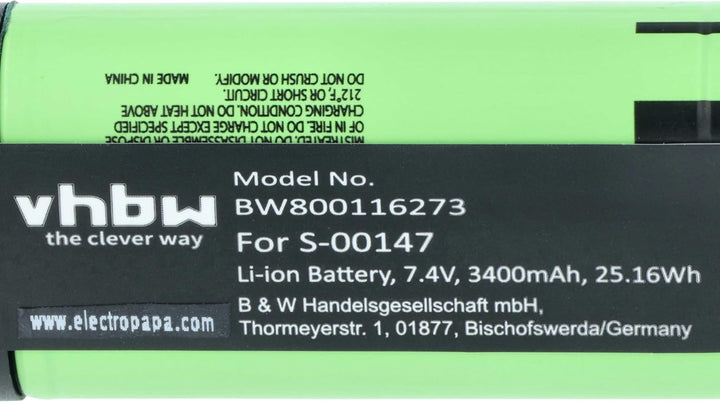 vhbw Akku Ersatz für Logitech 533-000116, 533-000138 für Lautsprecher Boxen Speaker (3400 mAh, 7,4 V