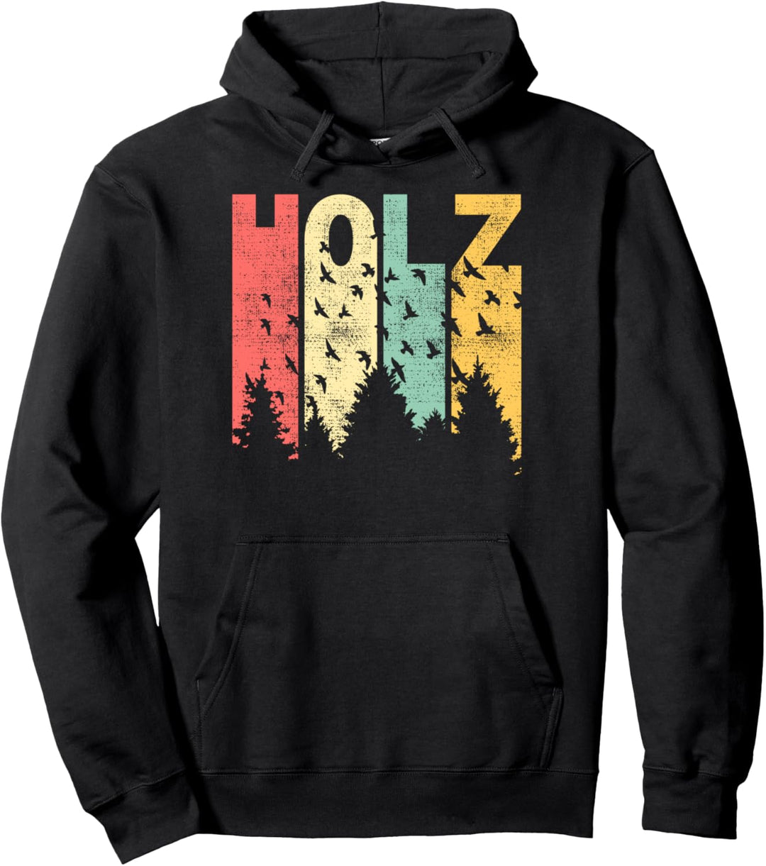 Retro Holz Vintage Wald Förster Holzfäller Pullover Hoodie