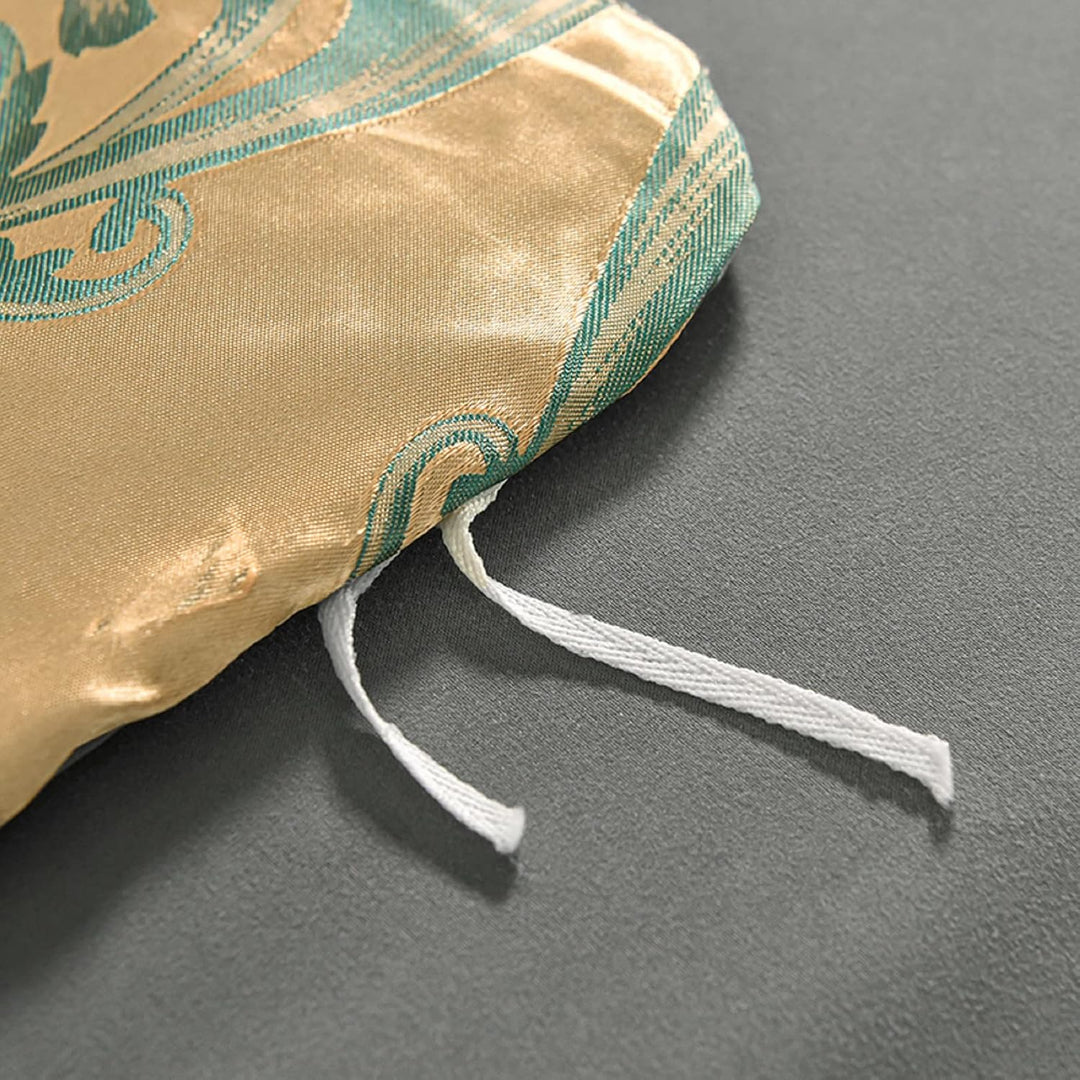DXHOME Seiden Bettwäsche 135x200 4teilig Luxus Romantisch Blumenmuster Satin Wendebettbezug Jacquard