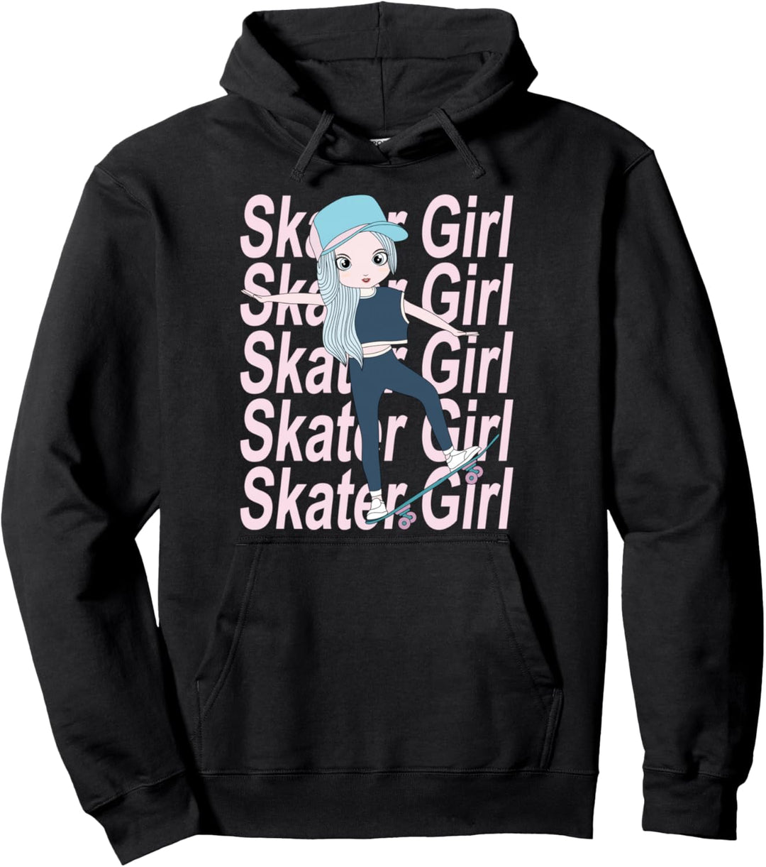 Skater Girl Skateboard Stunt Skateboarder Mädchen Pullover Hoodie