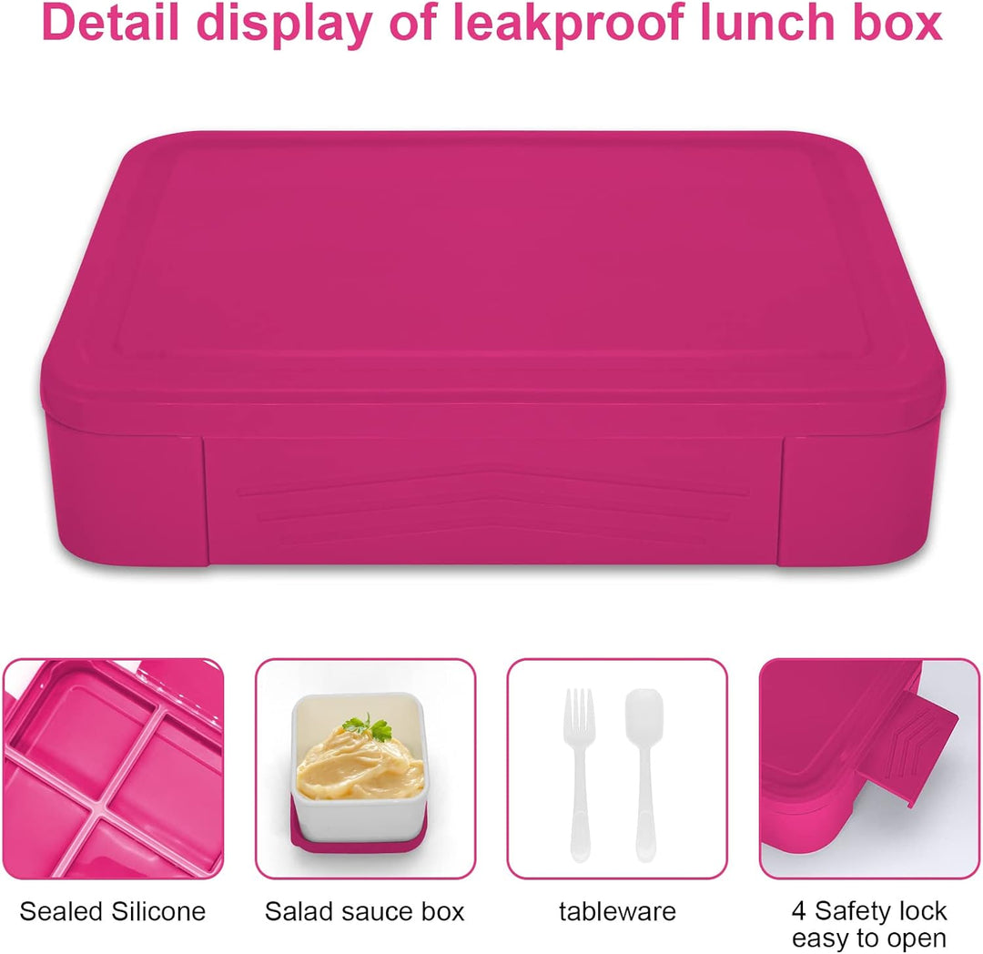 IJIAMY Brotdose Kinder mit Fächern, 1300ml Jausenbox Kinder, Auslaufsicher Bento Box, Lunchbox Kinde