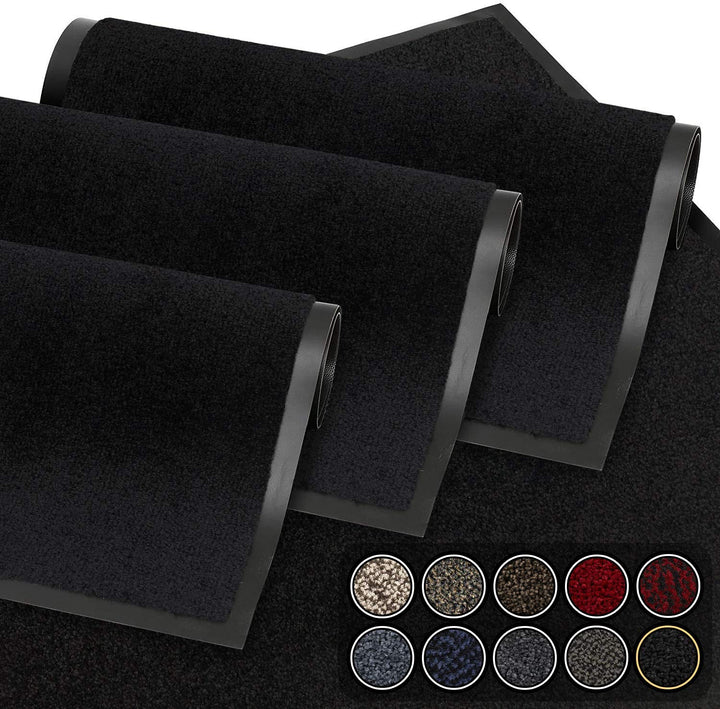 GadHome Fussmatte Schwarz 90x150 cm|Eingangstürmatte wasserdicht waschbar strapazierfähiger Schmutzf