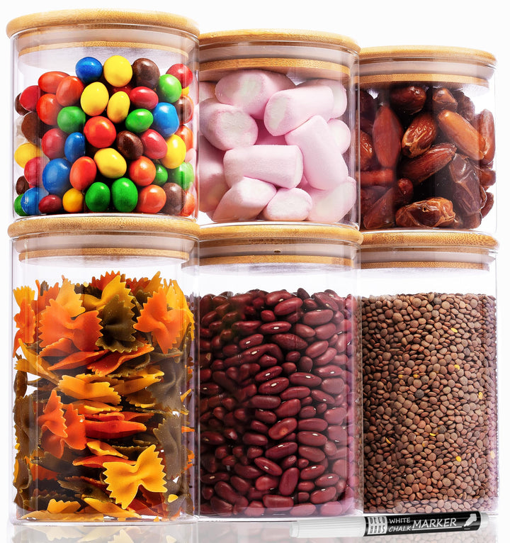 Deco haus® Vorratsgläser mit Deckel 6er Set [+ETIKETTEN] - Für Müsli, Cornflakes, Zucker, Mehl - Vor