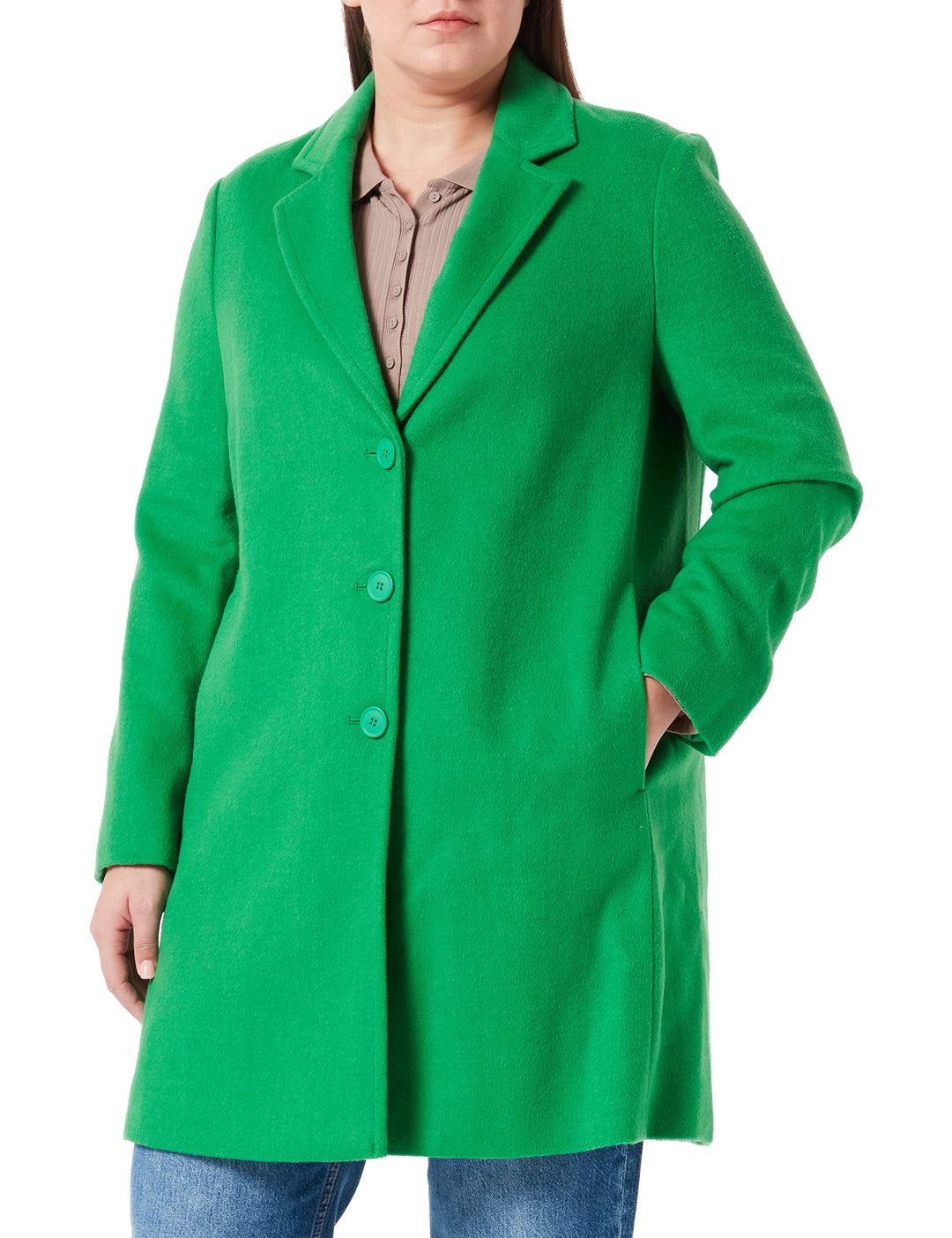 United Colors of Benetton Damen Mantel 46 Grün 91b, 46 Grün 91b