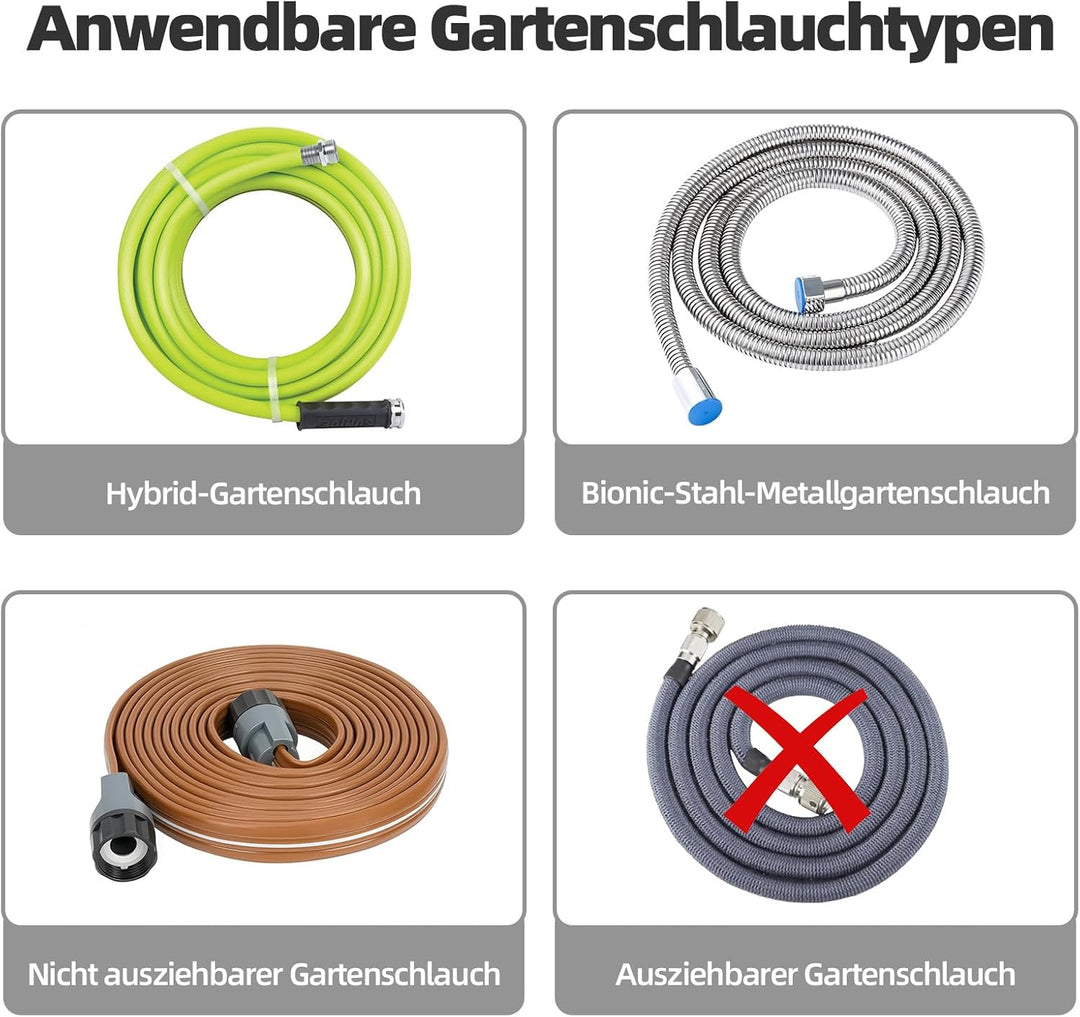 Gartenschlauch Schlauchtrommel für 25–30 m Schlauch (1/2 Zoll), wandmontierbar, tragbarer Schlauchha