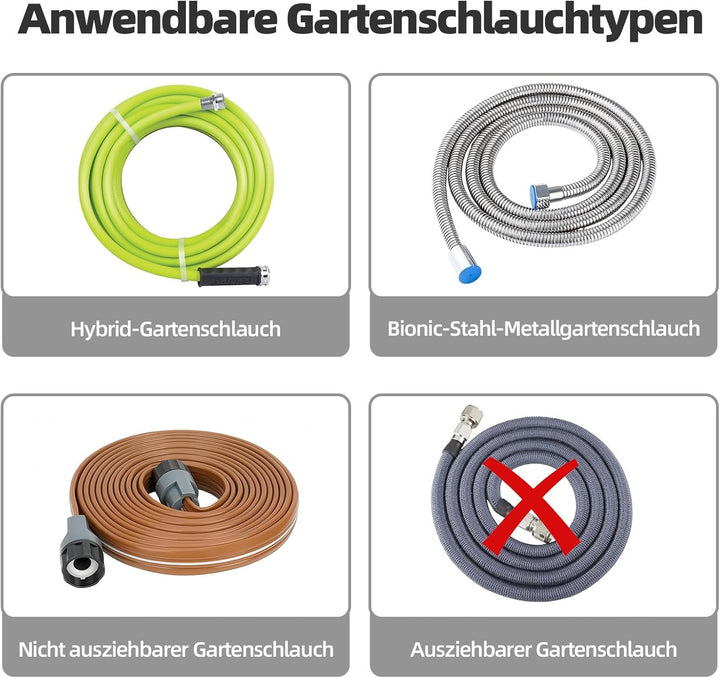 Gartenschlauch Schlauchtrommel für 25–30 m Schlauch (1/2 Zoll), wandmontierbar, tragbarer Schlauchha
