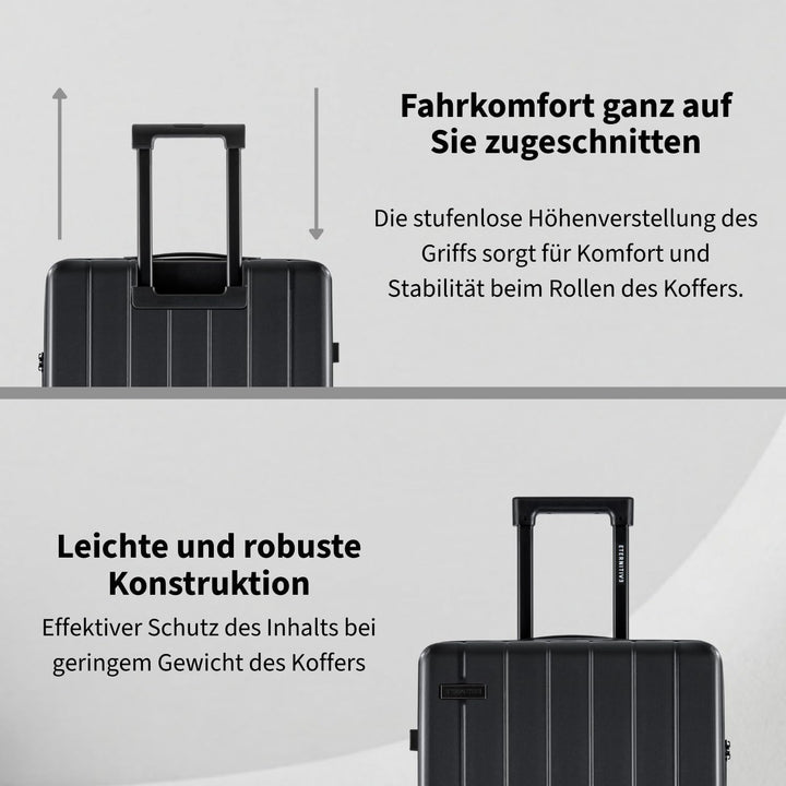 ETERNITIVE - Koffer Reisekoffer Hartschale aus ABS |Reisetrolley Leicht mit 4 Zwillingsrollen 360° |