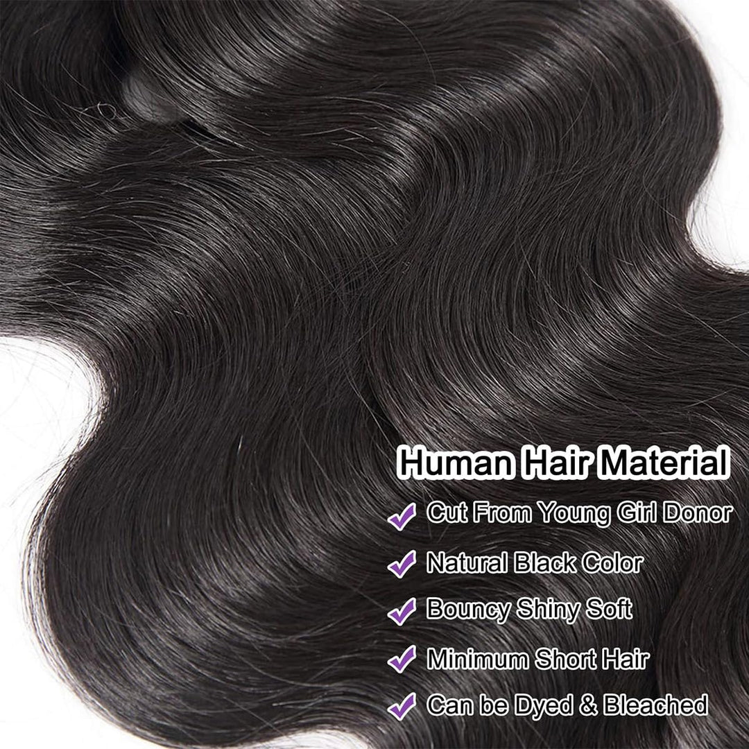 Body Wave Bundles Human Hair Echthaar Tressen Extensions Menschliches Haar Extensions 3 Bundles 100g