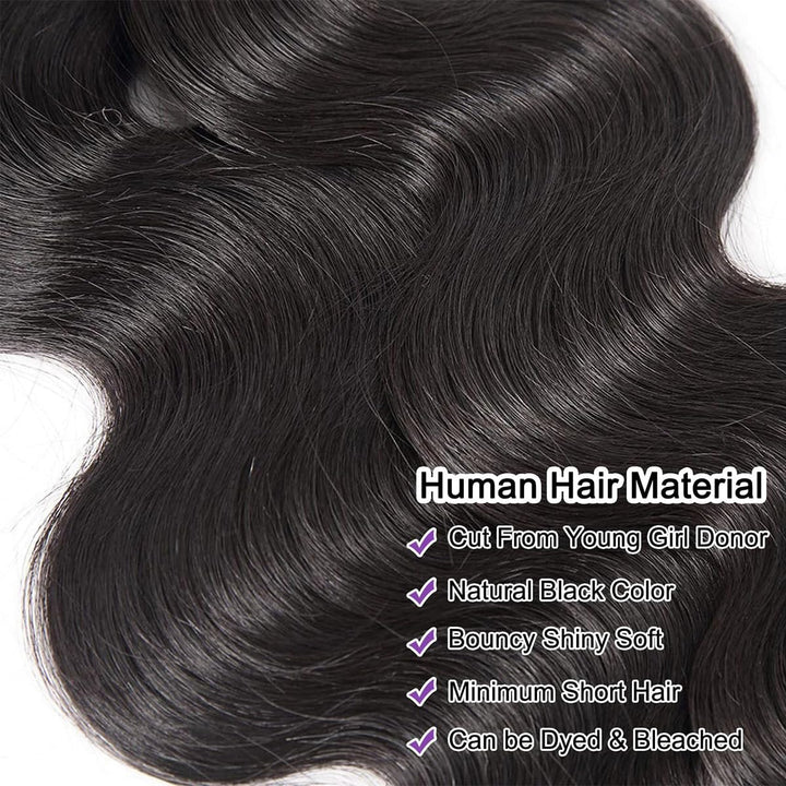 Body Wave Bundles Human Hair Echthaar Tressen Extensions Menschliches Haar Extensions 3 Bundles 100g