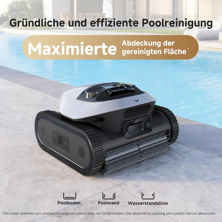 dreame Poolroboter Z1, Poolroboter Boden und Wand, 30,000 LPH, 240 Min. Akkulaufzeit, Hightech-Poole