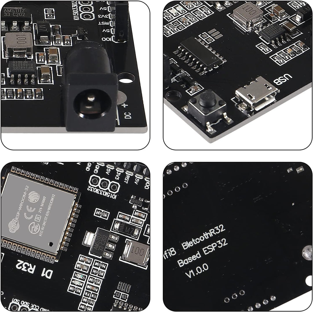ALMOCN 2 x ESP32 Wemos WiFi Wireless Bluetooth Entwicklungsboard CH340 4M Blitz mit Micro-USB für Ar