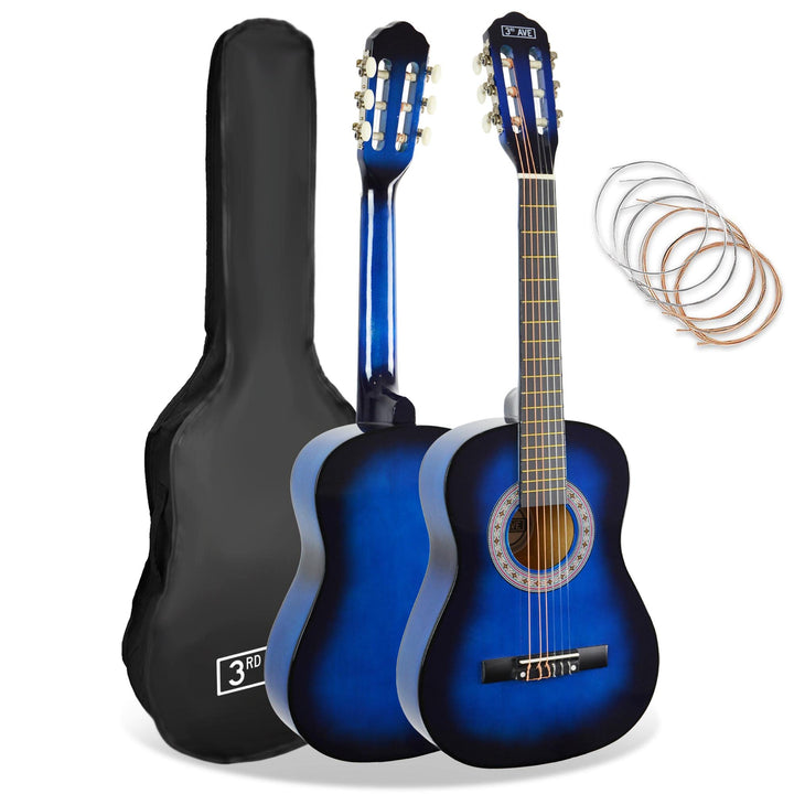 3rd Avenue 1/2 Flamencogitarren-Starterset in Kindergrösse mit Nylonsaiten – mit Tasche, Saiten – in