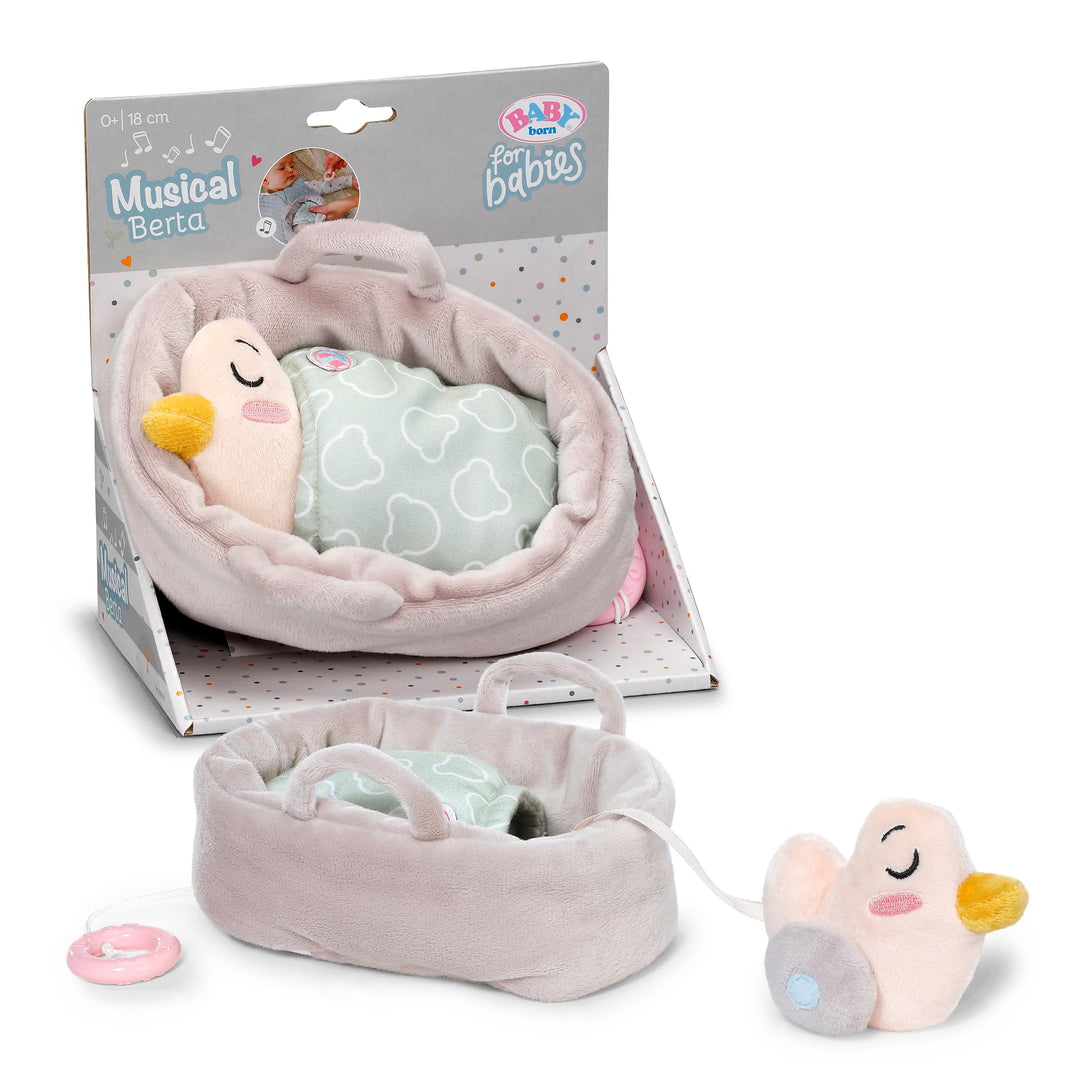 BABY Born for Babies Spieluhr Berta 18cm Kuschel-Berta im Körbchen mit herausnehmbaren Musikmodul, w
