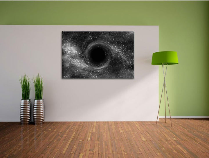Pixxprint Loch im Weltall als Leinwandbild/Grösse: 100x70 cm/Wandbild/Kunstdruck/fertig bespannt, 10