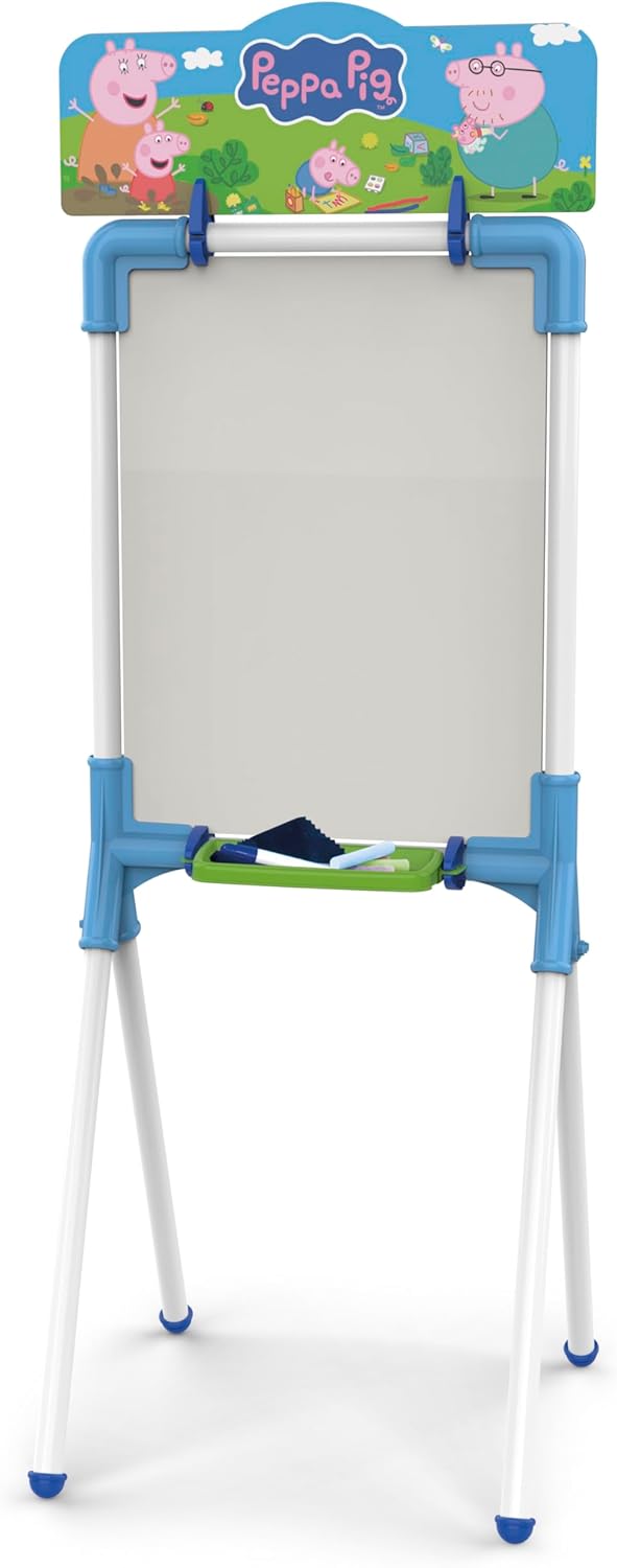 Chicos - Tafel Peppa Pig“ 2-in-1 | Geeignet für Filzstifte und Kreide | Mit Metallstaffelei. Inklusi