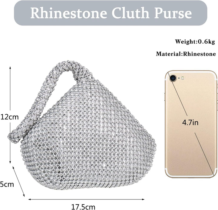 CORIOS Dreieckige Abendtasche Damen Unterarmtasche Shiny Strass Handtasche Diamant Clutch Bag Klein