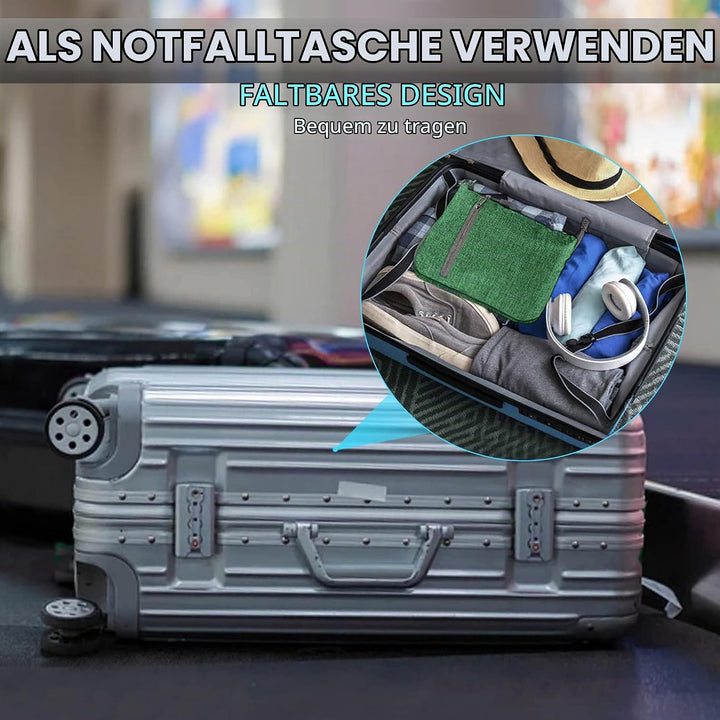 Vomgomfom 115L Reisetasche mit Schuhfach, Grosse Falttasche für Camping, Reisen, Fitness, Dunkelgrün