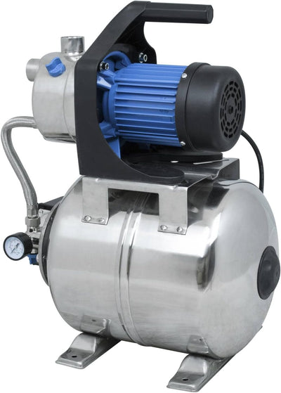 Güde 94637 HWW 1000E Hauswasserwerk (1000W, 3500l/h, Druckschalter, 19 l Edelstahltank, Förderhöhe 4