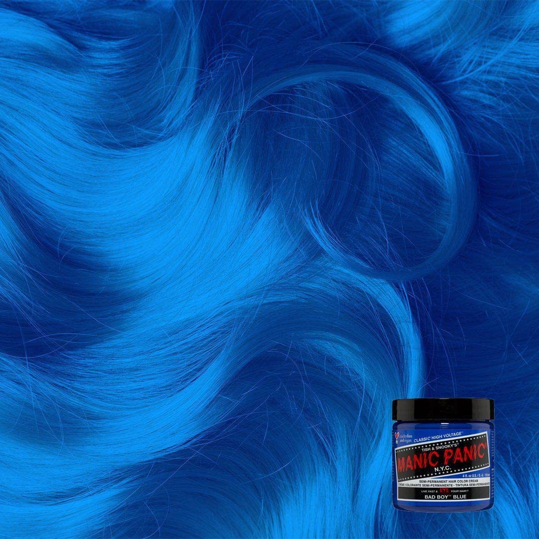 Manic Panic Bad Boy Blue Classic Creme, Vegan, Cruelty Free, Semi Permanent Hair Dye 2 x 118ml Bad B