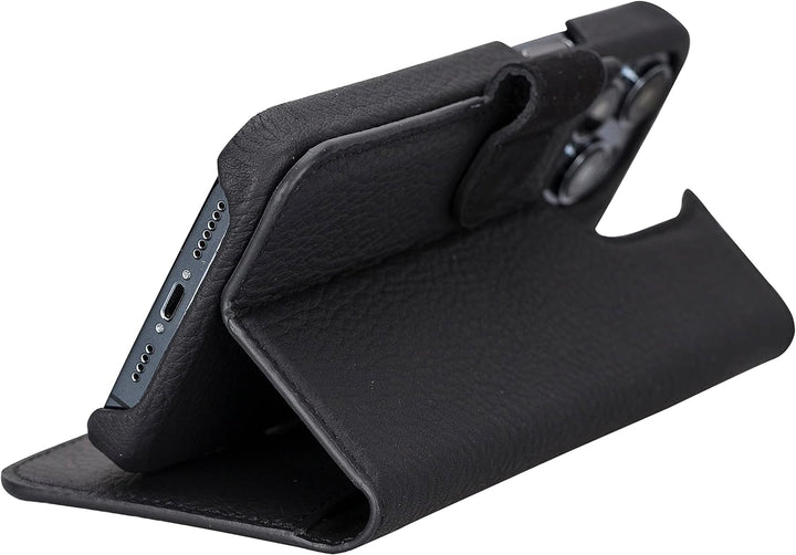 Solo Pelle Lederhülle kompatibel für iPhone 14 Pro Max in 6.7 Zoll abnehmbare Hülle (2in1) inkl. Kar