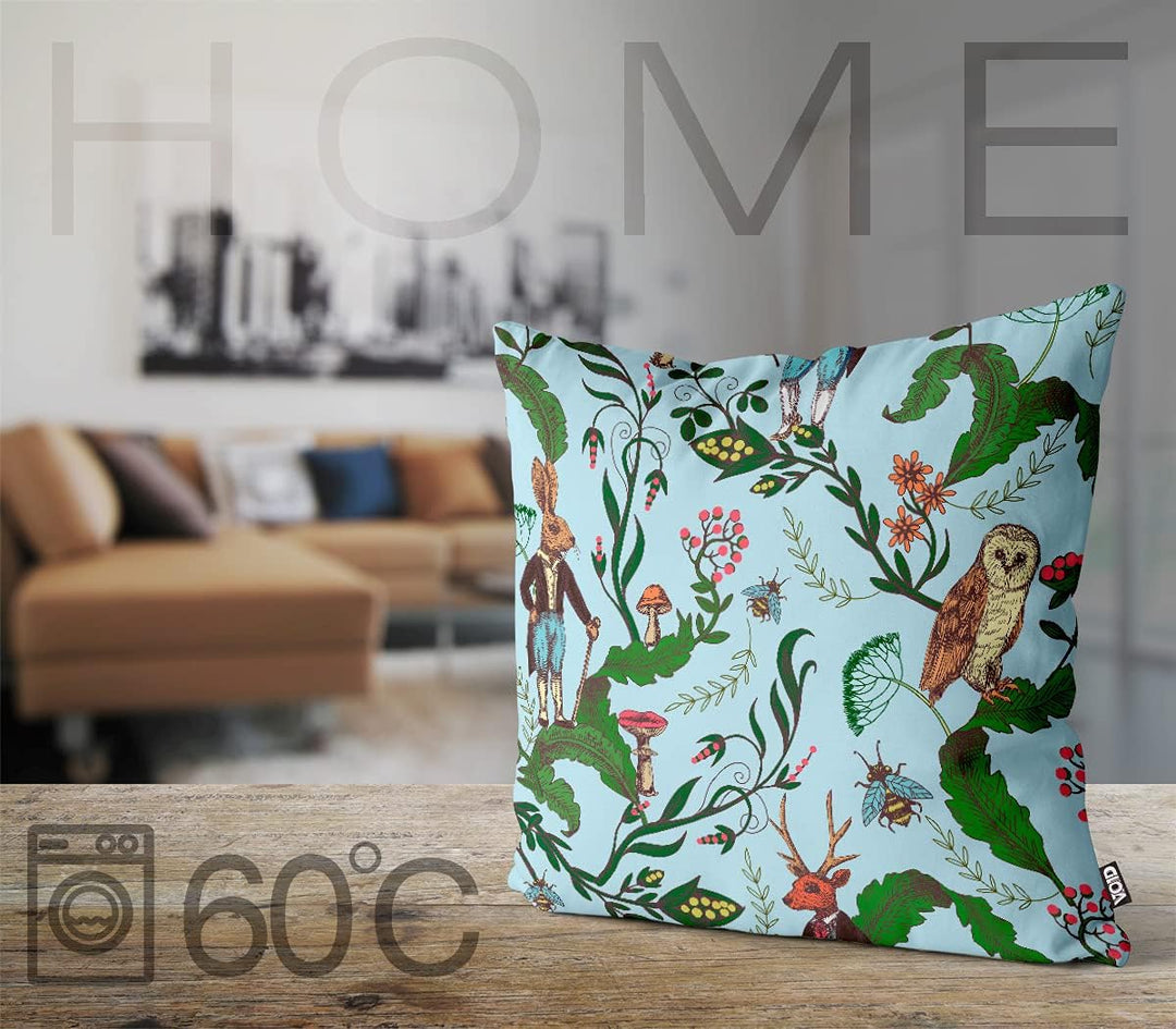 VOID Märchen Hase Eule Kissenbezug Kissenhülle Polyester Weihnachten Deko Winter Outdoor Dekoration,