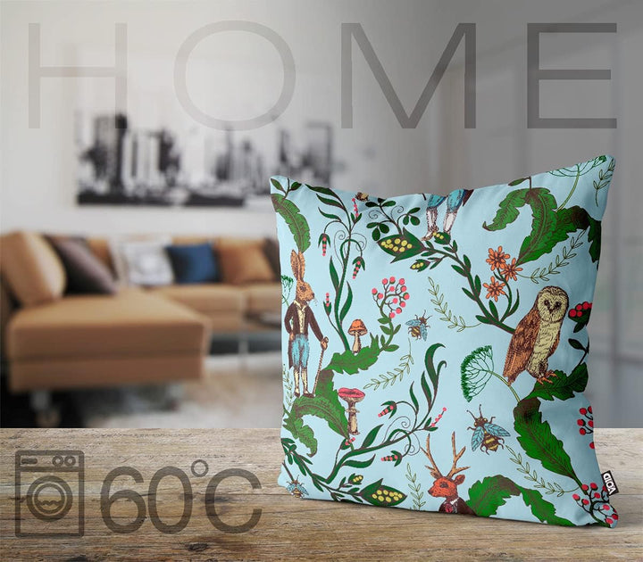 VOID Märchen Hase Eule Kissenbezug Kissenhülle Polyester Weihnachten Deko Winter Outdoor Dekoration,
