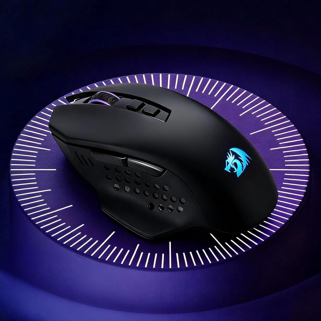 Redragon M656 MAX 3-Modi Gaming Maus, 10000 DPI wiederaufladbare Gaming Maus mit 5 DPI-Stufen, 7 Mak