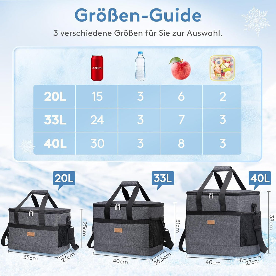 Lifewit 20L Kühltasche Gross faltbar Kühlkorb Kühlbox Isoliertasche Thermotasche Picknicktasche für