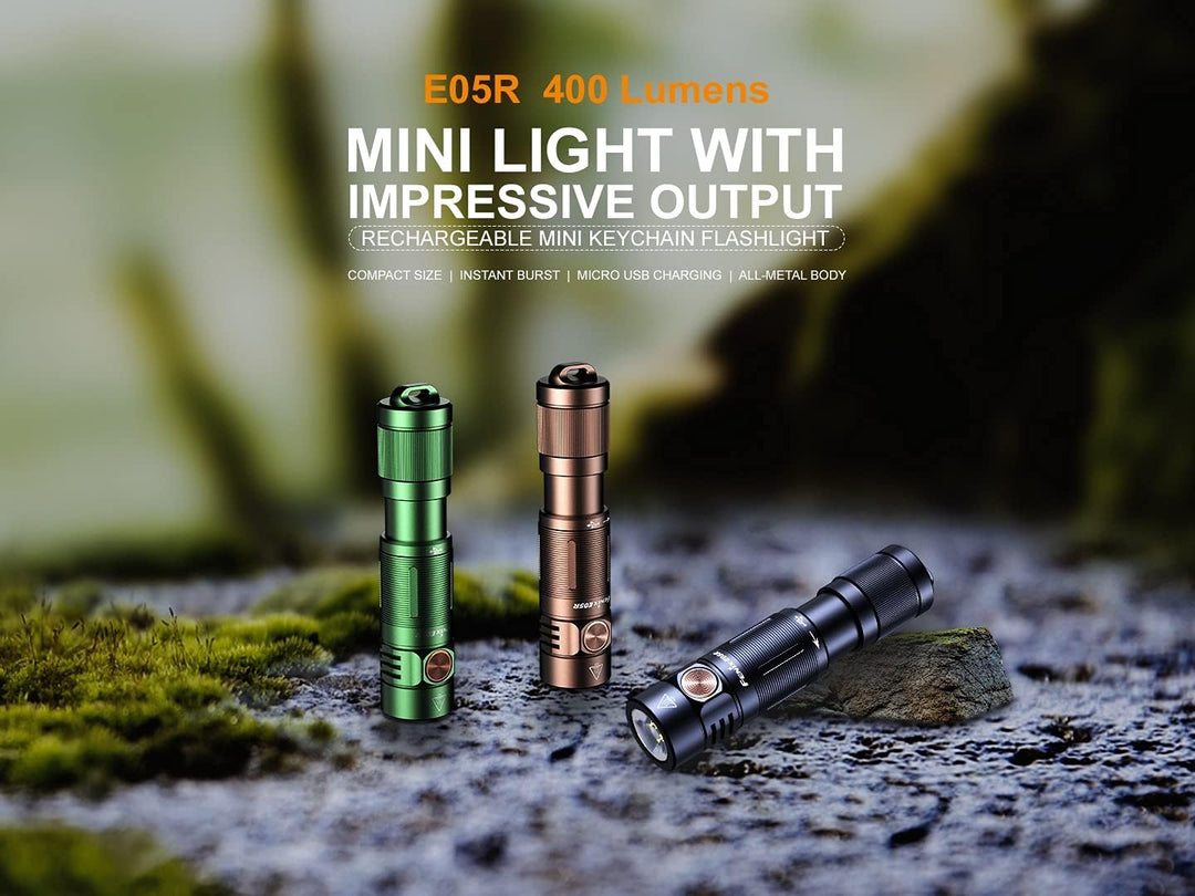 Fenix E05R LED Schlüsselbundlampe 400 Lumen schwarz