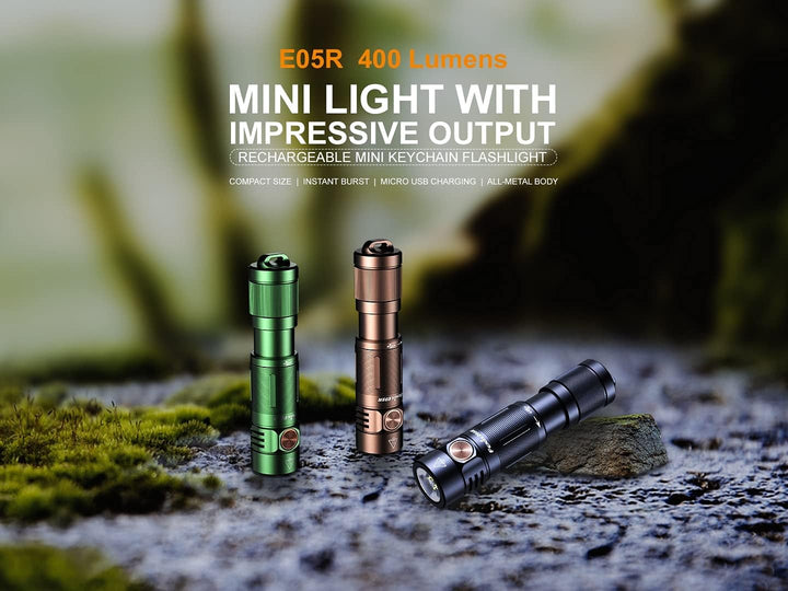 Fenix E05R LED Schlüsselbundlampe 400 Lumen schwarz
