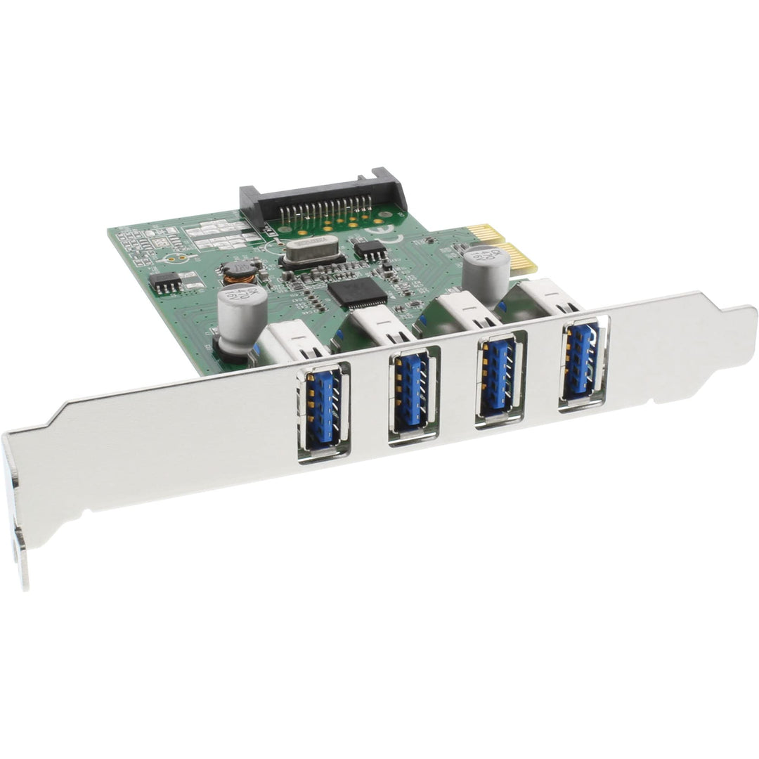 InLine 76661C Schnittstellenkarte, 4x USB 3.0, PCIe, inkl. Low-Profile Slotblech, mit SATA Stromansc