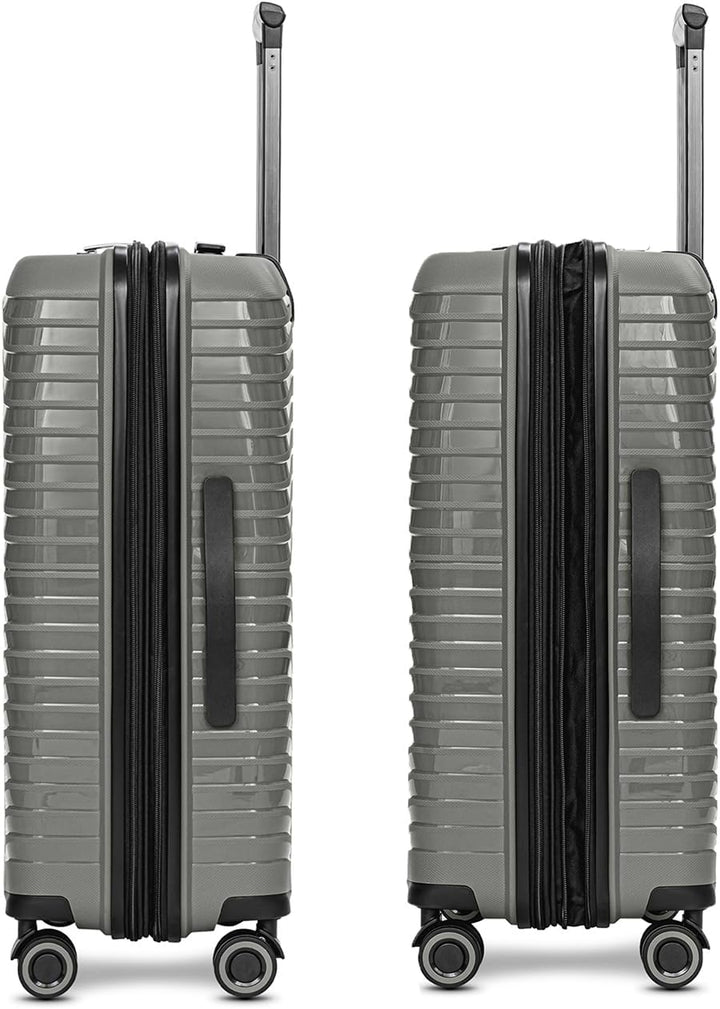 Stratic Shine Koffer gross | Trolley mit 4 360° Drehbare Rollen, Kreuzpackgurt, Dehnfalten, arretier